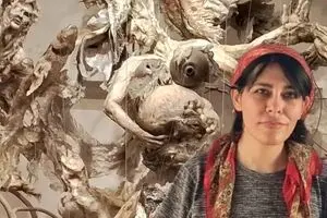 Elham Fallahi’s Ahura Mazda Sculpture in the Bundahishn Installation at Raha Gallery Collection