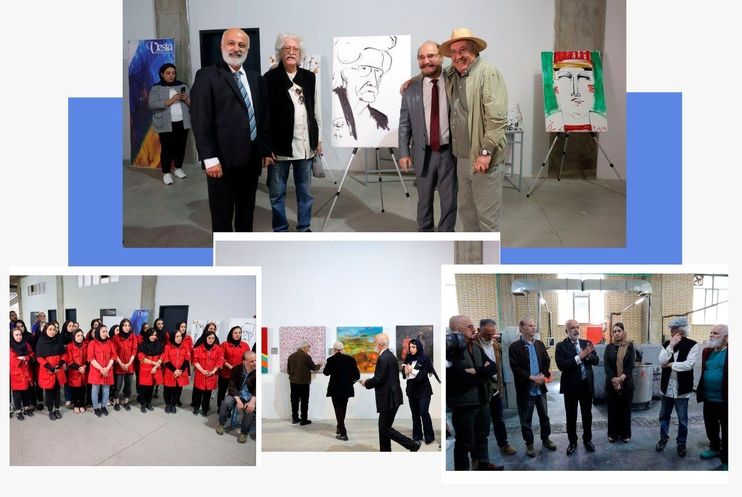 دیدار ۱۴ هنرمند شناخته شده از کارخانه رنگ وستا/ عکس‌ها