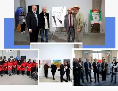 دیدار ۱۴ هنرمند شناخته شده از کارخانه رنگ وستا/ عکس‌ها