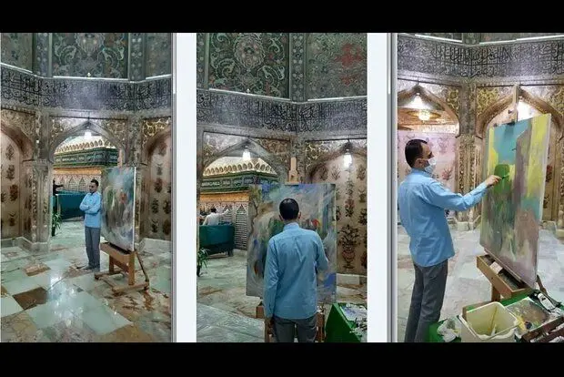 Artist Ruholamin portrays arrival of Hazrat Masumeh (SA) in Qom