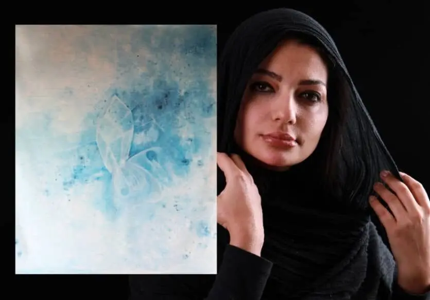 مرجان شکری و نقاشی های اشراق پروانه ها در گالری آریانا