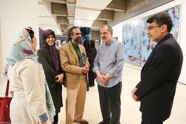 دیدار احمد مسجدجامعی از نمایشگاه" رویکردها و گرایش ها در هنر معاصر ایران"در گالری پردیس ملت