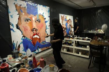 Live Painting Performance at Saless Gallery in Tehran with Vesta Color Support