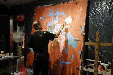Live Painting Performance at Saless Gallery in Tehran with Vesta Color Support