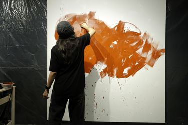 Live Painting Performance at Saless Gallery in Tehran with Vesta Color Support