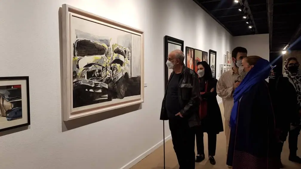 دیدار آیدین آغداشلو از نمایشگاه مهدی سحابی در موزه هنرهای معاصر تهران
