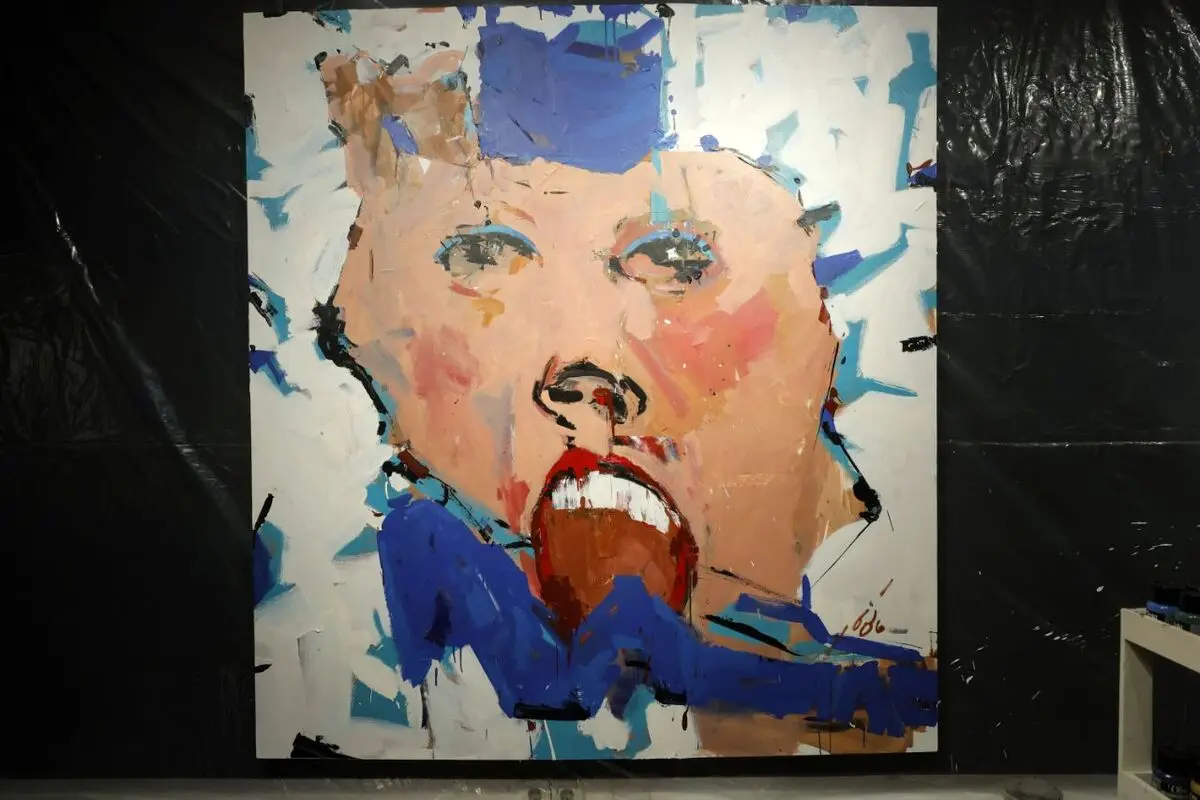 Live Painting Performance at Saless Gallery in Tehran with Vesta Color Support